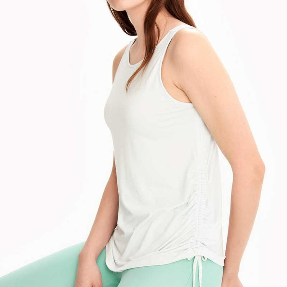 NWT LOLË 'ANYA' RUCHED SCOOP BACK TANK TOP